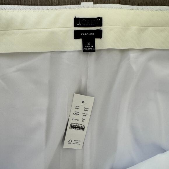 J.Crew Carolina Flare Pants Womens 20 White Stretch Linen Blend High Rise Lined - Picture 4 of 8